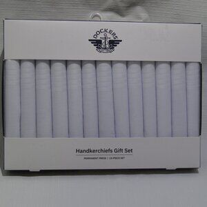 Docker's  Men's 13 pc Handkerchiefs Gift Set White (New)